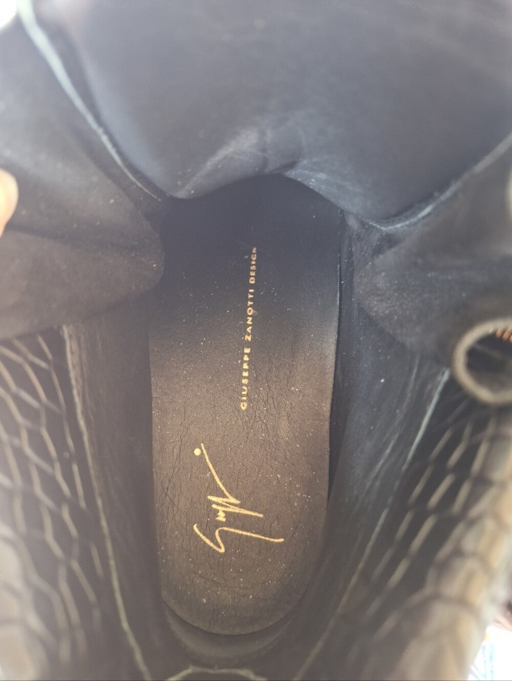 Giuseppe Zanotti Black Croc Double Zip High Top Sneakers IT 39 US 9 Flaw - Picture 5 of 13
